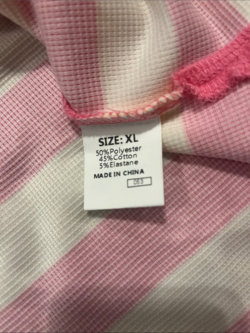 Women’s Pink & White Striped Polo-Style Top - Picture 2 of 4